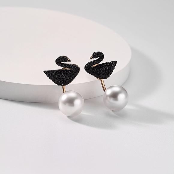 Swarovski Jewelry - Swarovski Iconic Swan Pierced Earring Jackets
